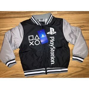 Sony Playstation Boys Black Bomber Jacket Size 4/5 Youth,‎ NEW With TAGS